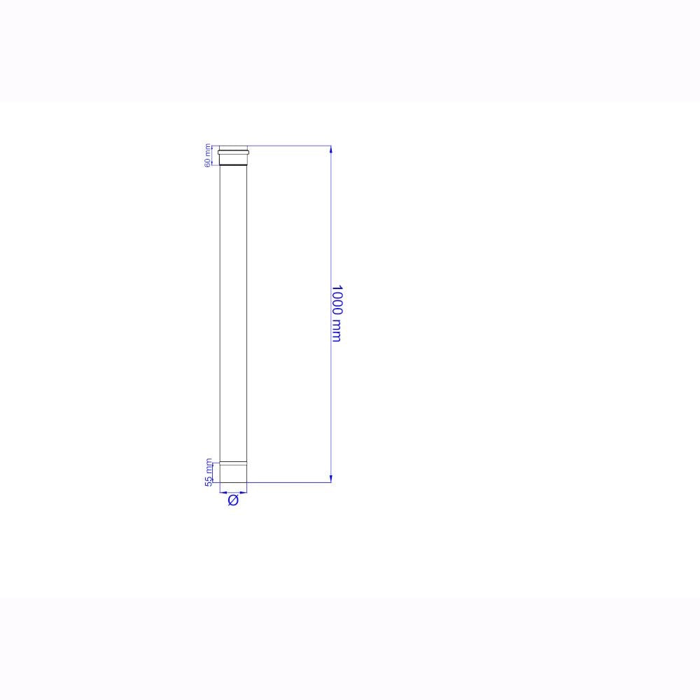 Tubo per Stufa a Pellet Acciaio rivestito con smalto porcellanato 100H cm 10 ⌀ cm - PNL1000