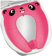 Toiletbrille per bambini, toiletbrille pieghevole per bambini, per viaggi, gabinetto, visiere per viaggio portatile per bambini piccoli, gabinetto con tasca di stivaggio (rosa)