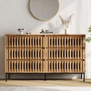 Cassettiera, credenza da sala da pranzo, 6 cassetti, piedini in metallo, finitura effetto legno, 120 x 40 x 81 cm