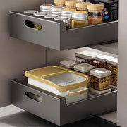 Carrello premium telescopico 2 pezzi con binari telescopici per armadi cucina - ripiani per servizio - cesta robusta (30 x 43 x 9 cm)