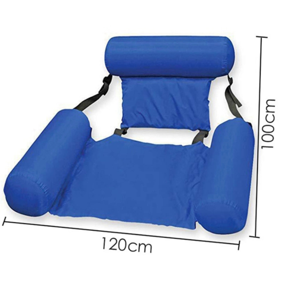 Trade Shop - Sedia A Sdraio Gonfiabile Amaca Per Mare Piscina Galleggiante Pieghevole 120cm -