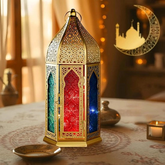 Set di 2 Luminari a Sospensione Decorativi in Metallo con Vetro Temprato - Adatto per Interno e Esterno - Decorazione di Casa Stilosa - Illuminazione Accogliente