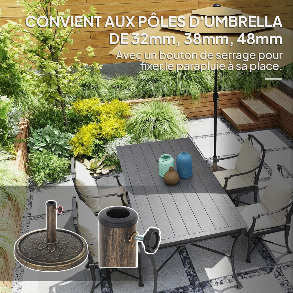 Base per Ombrellone da Giardino Rotonda ¨C zephmum ¨C 12 kg Resina Bronzo