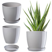 Vaso da fiori KADAX con sottovaso e coperchio in plastica, 23 cm, grigio, per fiori Kadax.