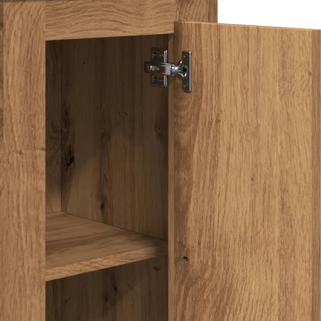 Buffet credenza cassettiera mobiletto mobile contenitore organizer cucina soggiorno salotto alto fatto a mano 36 x 35,5 x 103,5 cm legno ingegnerizzato marrone 02_0033161