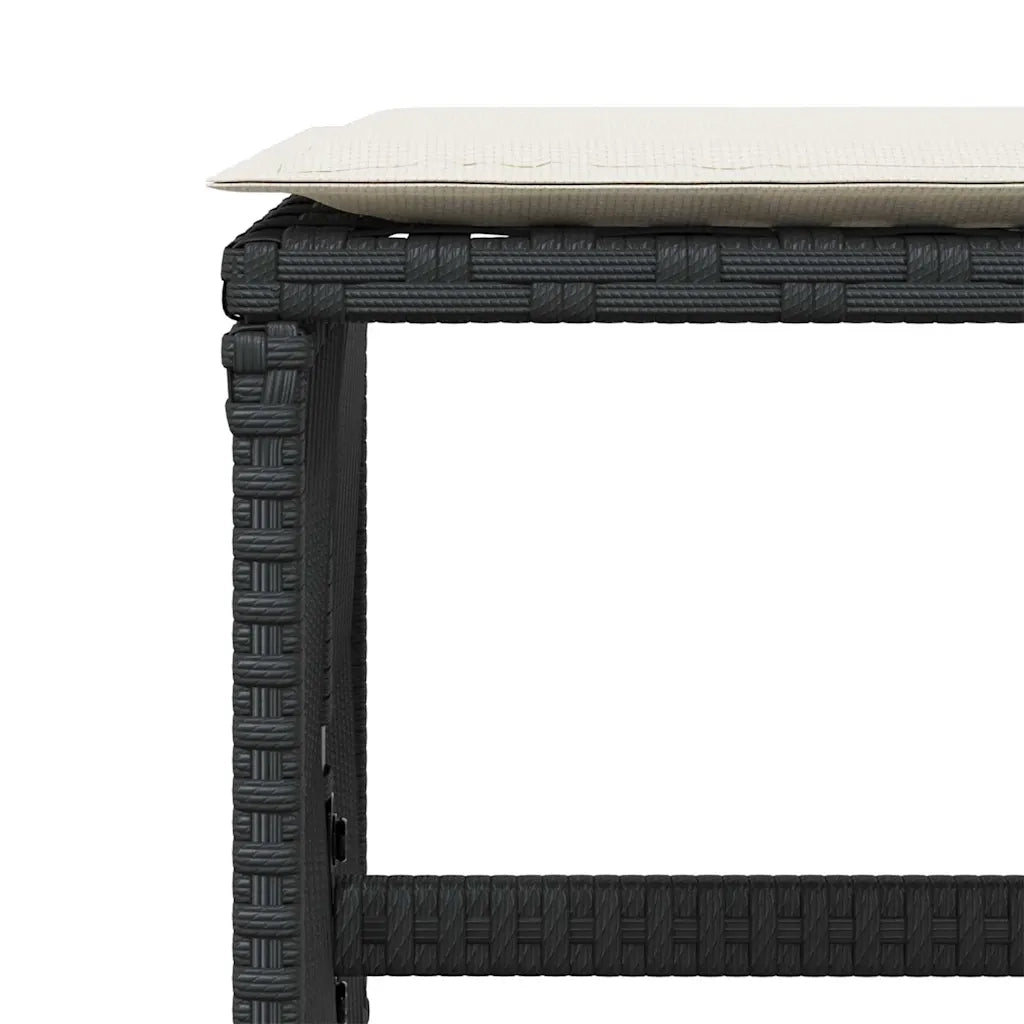 vidaXL Sgabelli da Giardino con Cuscini 4pz Neri 41x41x36cm Polyrattan