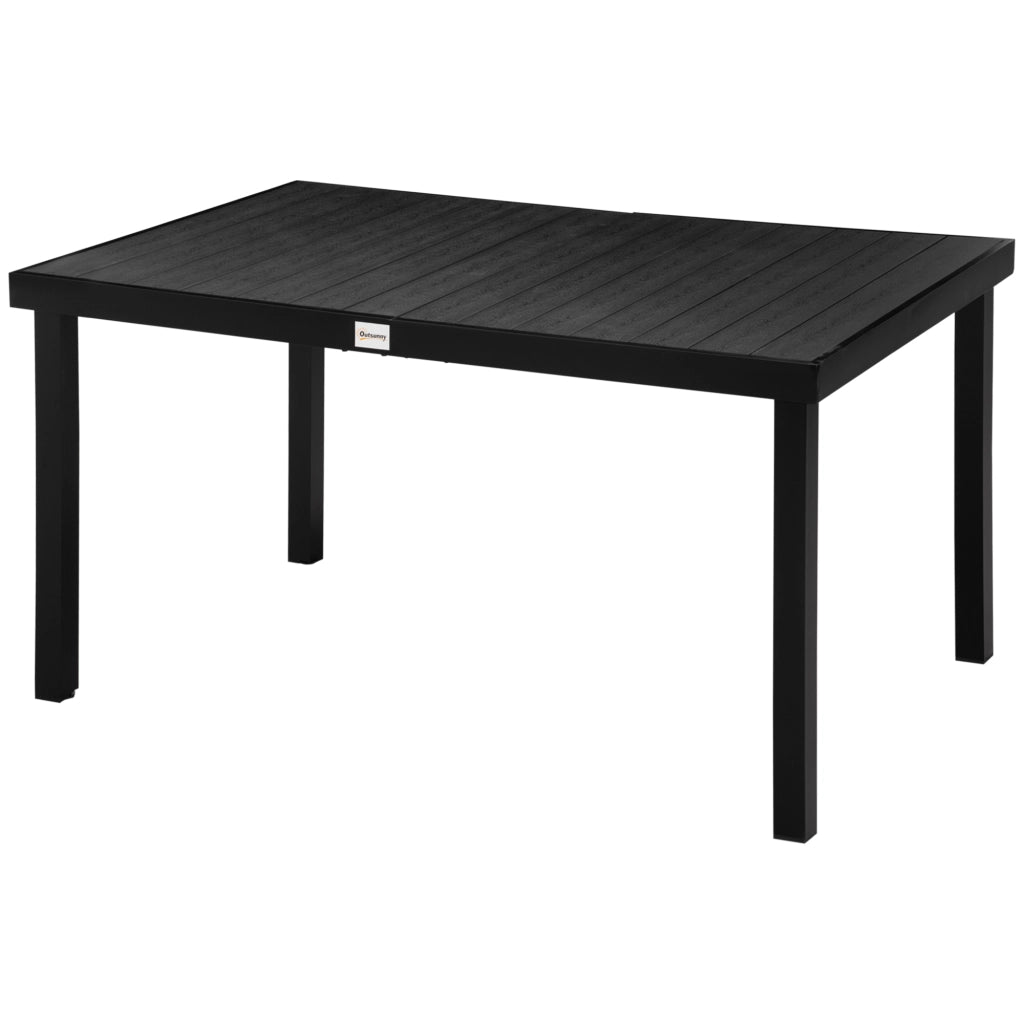 Tavolo da Giardino Rettangolare 6 Posti ¨C zephmum ¨C Grigio Scuro 140x90x74 cm