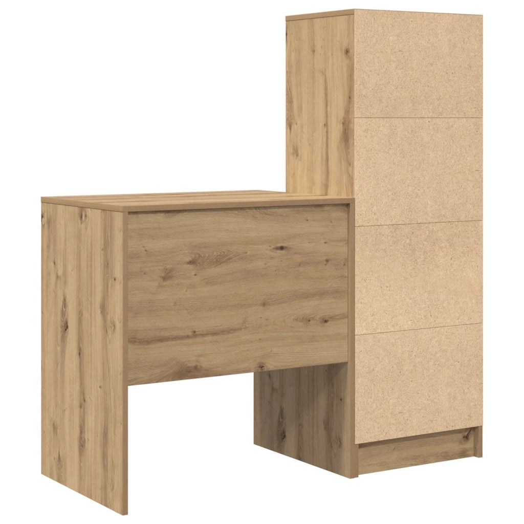 Scrivania con cassetto con lo scaffale 2 pcs Rovere artigianale 3337352