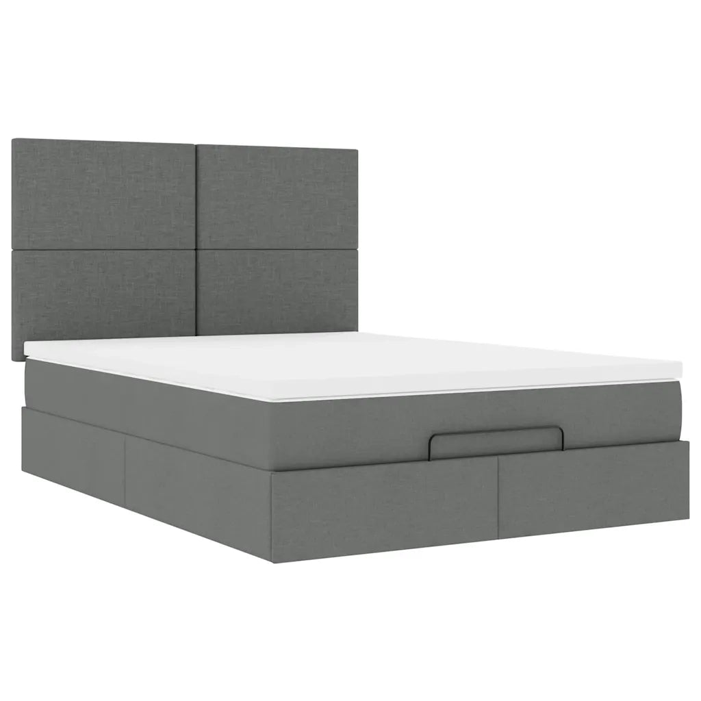 Struttura Letto Pouf con Materasso 140x200 cm in Tessuto 3313079