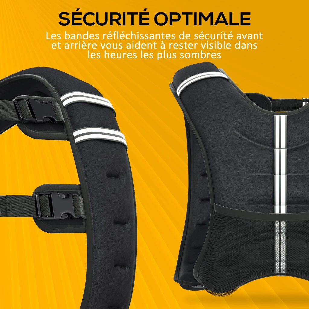 Gilet imbottito 5 kg ¨C zephmum ¨C sabbia metallizzata, nero, tessuto Oxford