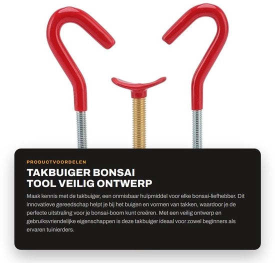 Strumento per Bonsai - Disegno Sicuro - Acciaio di Carbone - Curvatura Rametti - Adatto per Appassionati di Giardino - 16 x 12 x 3 cm