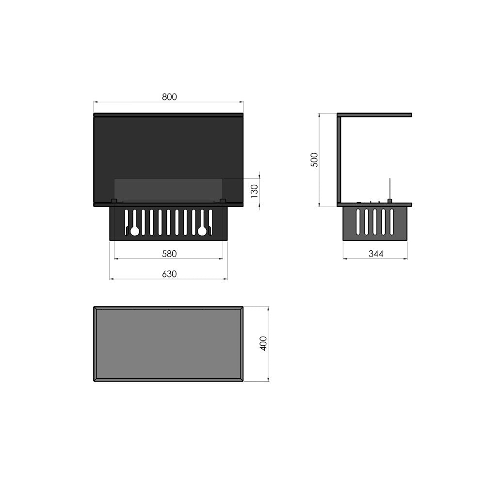 Caminetto a Vapore Acqueo da Incasso Inside C800 con Fiamma Multicolore, Effetto 3D e Controllo App, Serbatoio 1.2l - 80cm