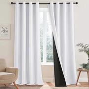 Tappeti termoisolanti per salone moderno - Bicolor - Opaco - 2 pezzi - 140 x 245 cm - Blocco totale della luce - Tappeti bianchi per camera e stanza con applicazioni di chiusura