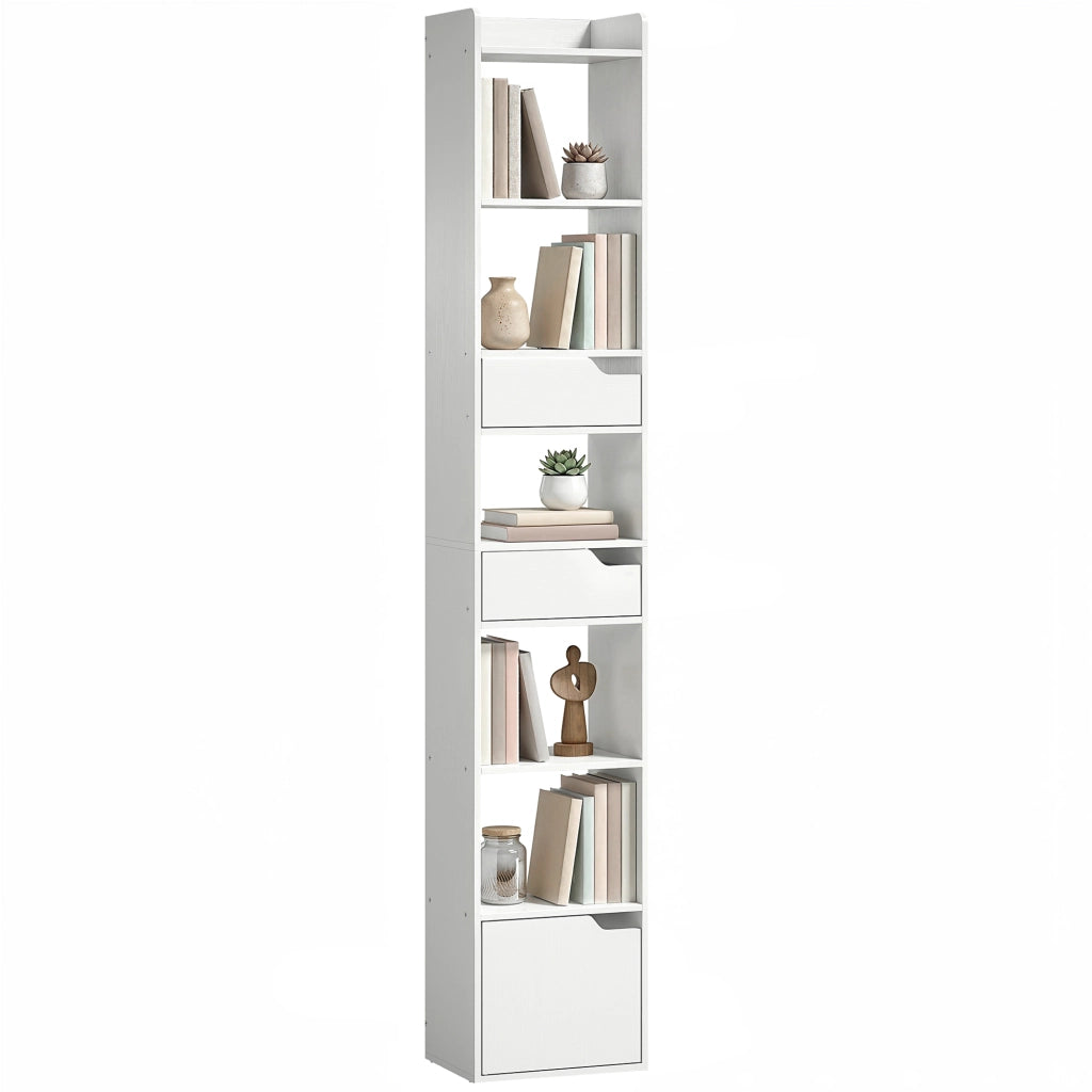 Libreria con ante e cassetti ¨C Zephmum ¨C Bianco 32x24x181,5cm