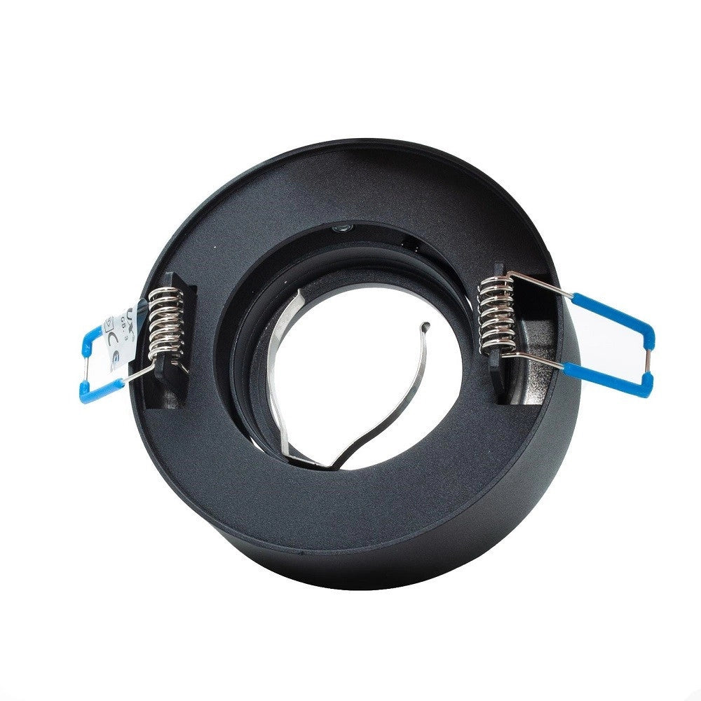 Trade Shop - Portafaretto Orientabile Tondo Incasso Esterno 85mm Luce Lampade Led Gu10 Gu5.3 - Nero