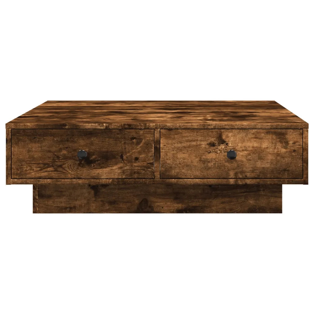 Tavolino da Salotto Rovere Fumo 90x90x28 cm Legno Multistrato 848091