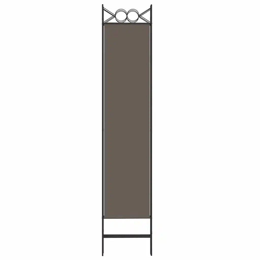 Divisorio a 5 Pannelli Antracite 200x220 cm Tessuto 350172