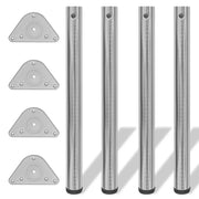 Set Gambe Tavolo 4 pz in Nickel Spazzolato Regolabili 710 mm 242145