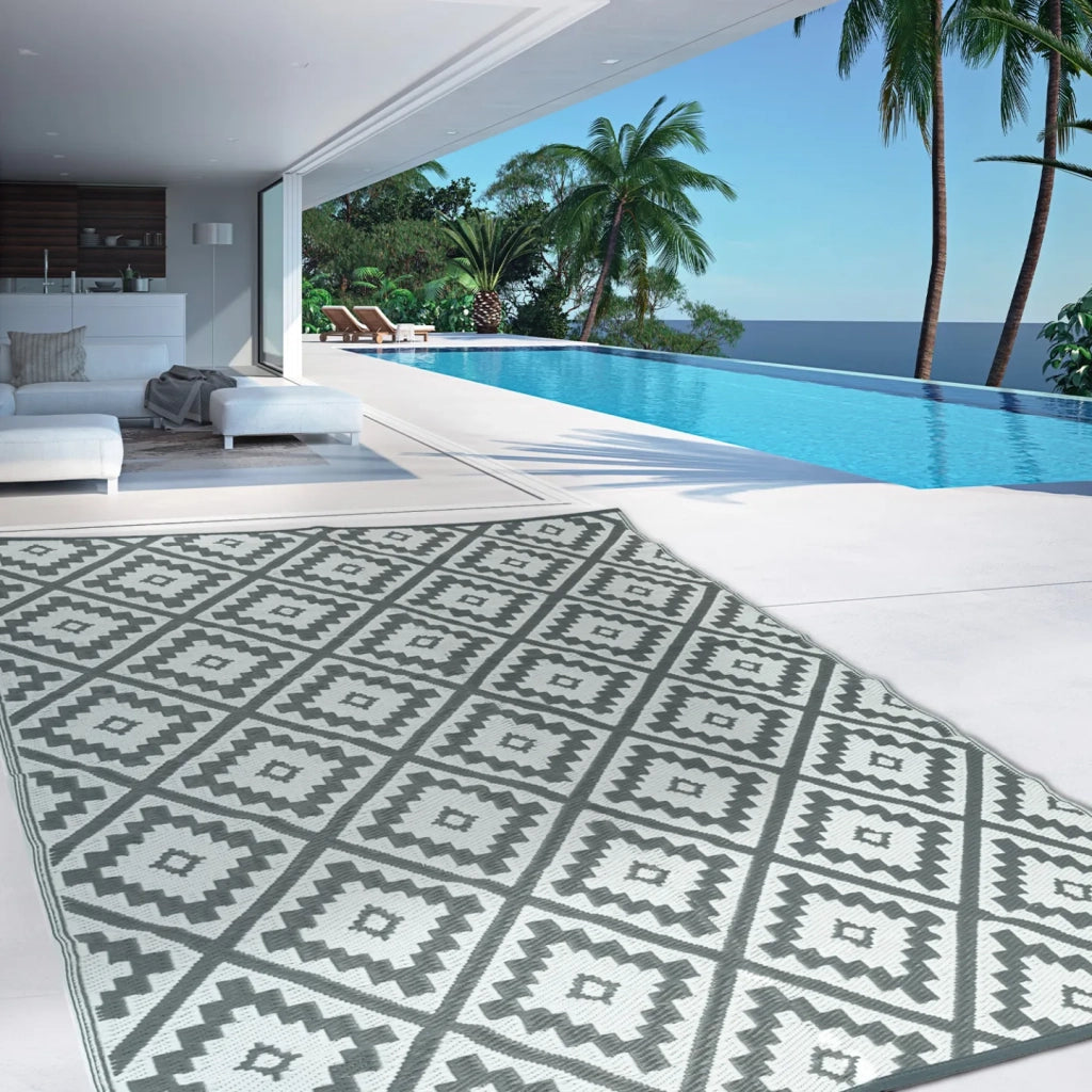 IDMarket - Tappeto per esterni BAHAMAS grigio 270 x 470 CM