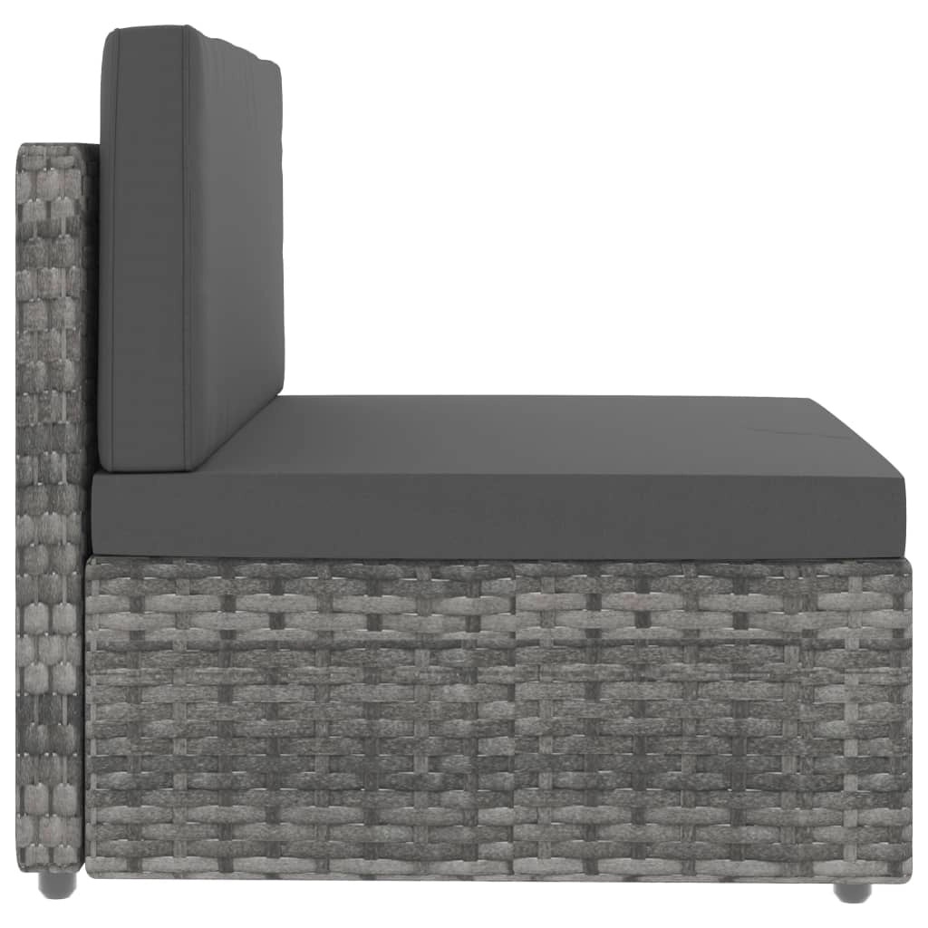 Set di mobili da giardino mobili da esterno set da 8 pezzi resina intrecciata grigia 02_0017883