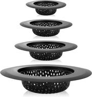 Set di 4 grigli per vasca da bagno e cucina in acciaio inossidabile - Raccoglitore di capelli e cibo - Dimensioni da 55 cm a 112 cm