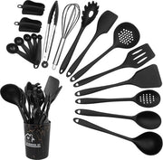 Set di cucchiai in legno (18 pezzi), aiuto in silicone per la cucina, accessori da cucina, set di cucchiai in legno, set da cucina, accessori da cucina, set da cucina, accessori da cucina, set di cucchiai in legno, accessori da cucina