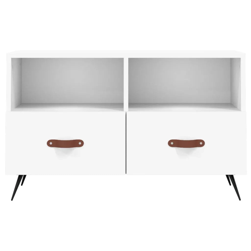 Mobile Porta TV Bianco 80x36x50 cm in Legno Multistrato 828940
