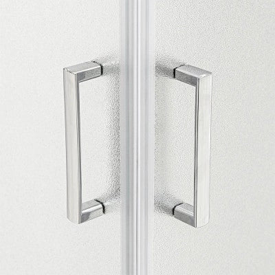 Box doccia 80x100 angolare doppio scorrevole con vetro temperato opaco e profili cromo Geo