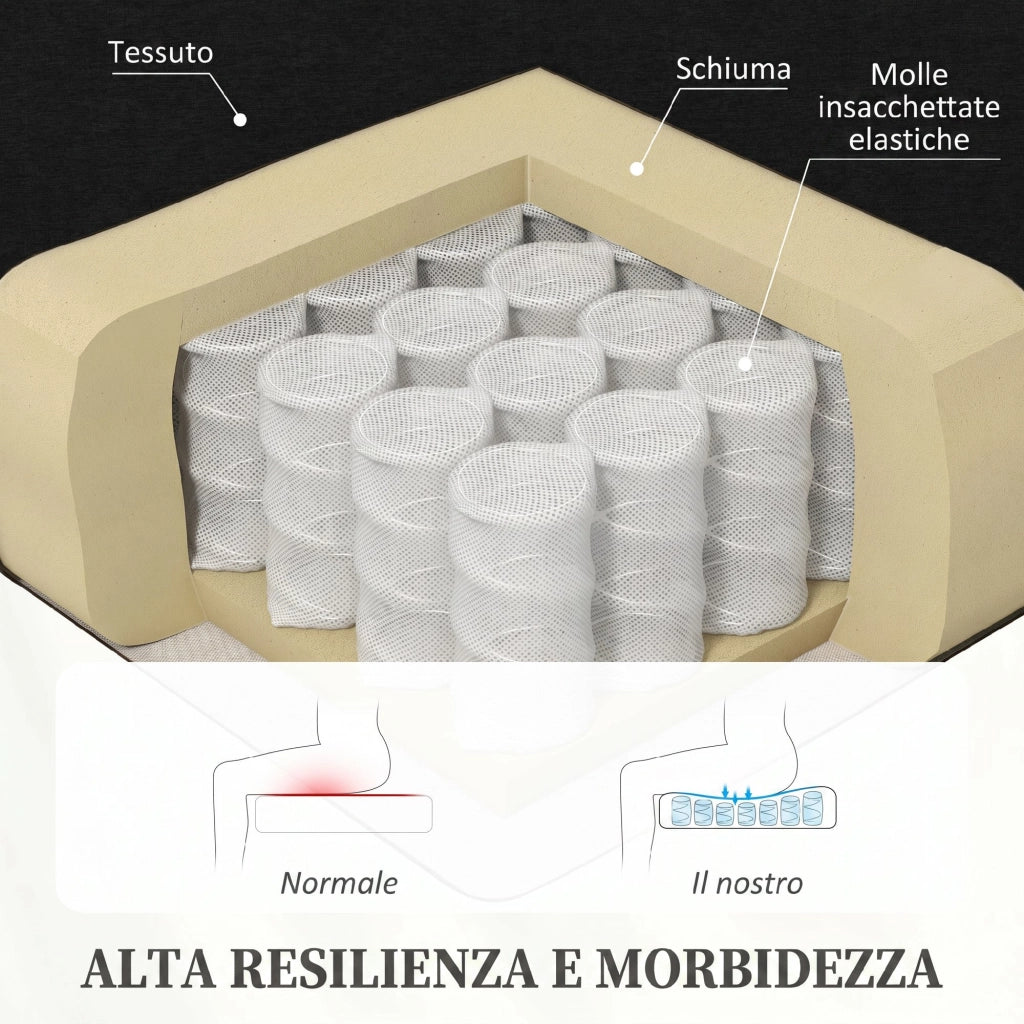 Poltrona Reclinabile Relax con Poggiapiedi in Tessuto ¨C Zephmum ¨C Nero