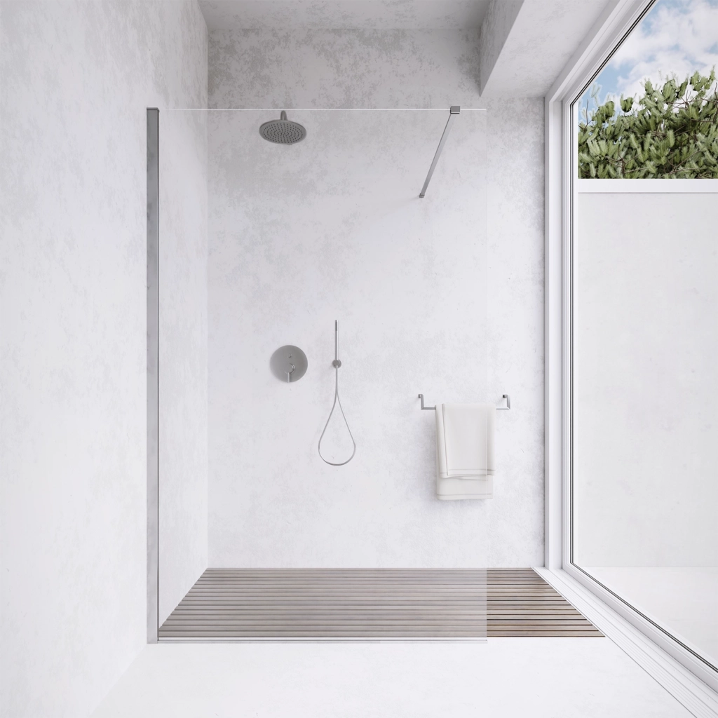 Parete doccia walk-in 140 cm 8mm trasparente anticalcare h200 | Lazaros