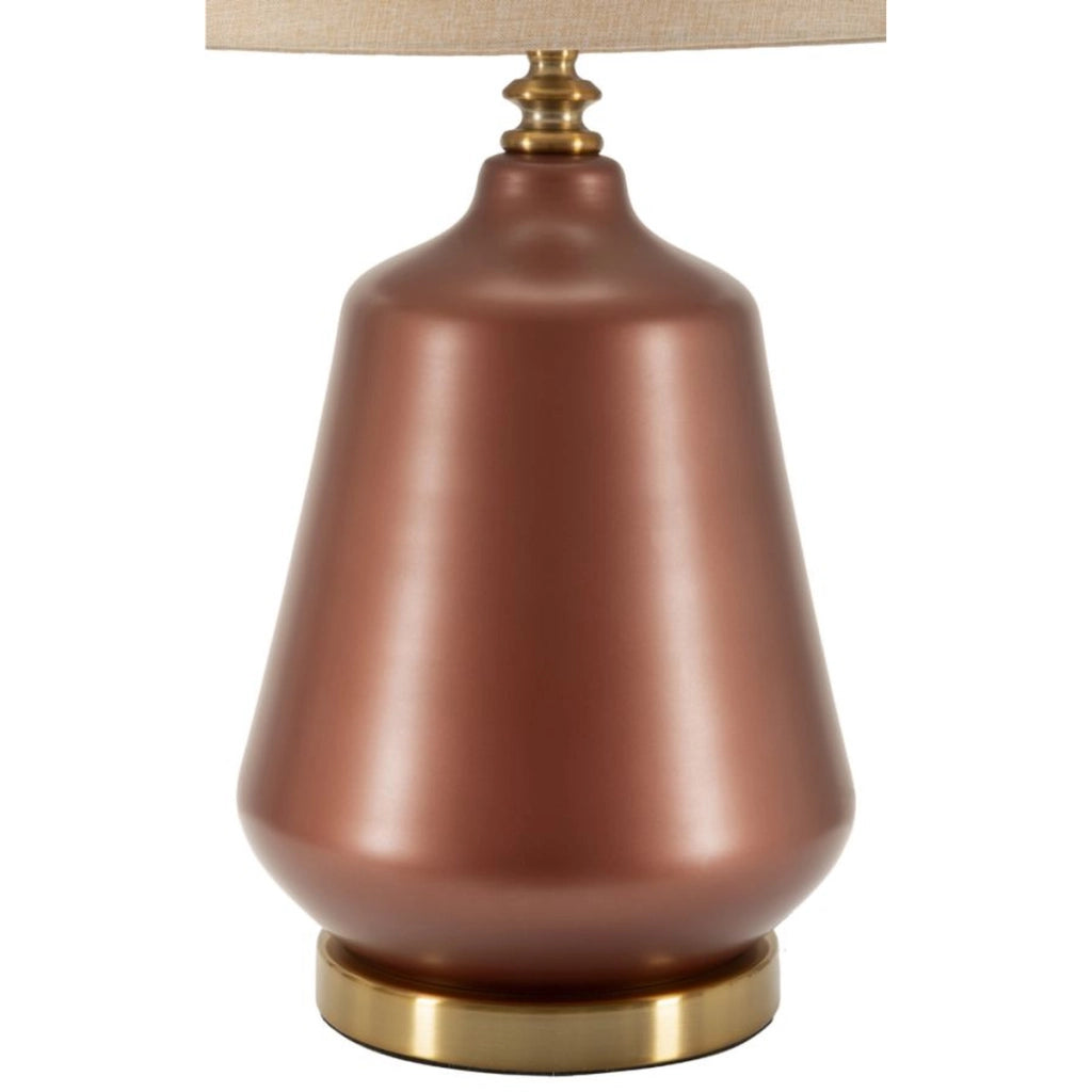 Lampada da Tavolo VKH728, Marrone, Vetro, 65x35,5x35,5 cm