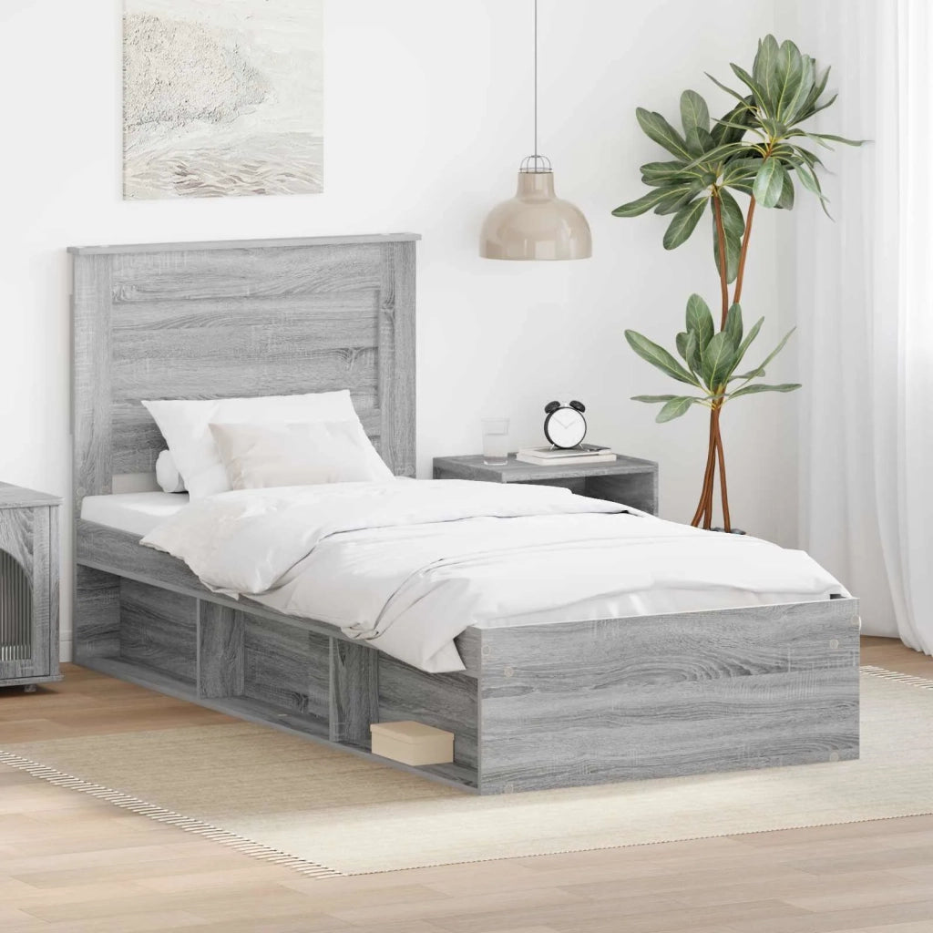 Struttura del letto Grigio Sonoma 100 x 200 cm Pino massello 3410125