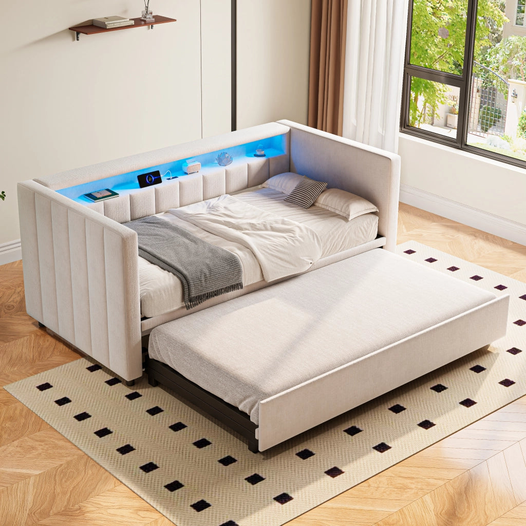 Divano letto con funzione letto estraibile velluto 90x190 cm