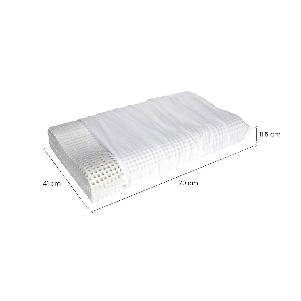 Talamo Italia Set di 2 Cuscini per Origano, 100% Made in Italy, Guanciale sfoderabile Ortocervicale in Memory Foam forato, Anallergico e Traspirante,70x41xh11,5 cm