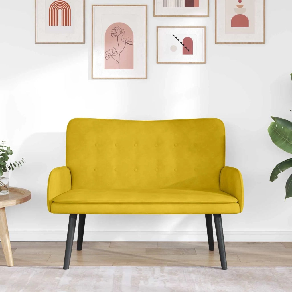 Sofa a Due Posti Giallo 115 x 61 x 87 cm Velluto 42028919