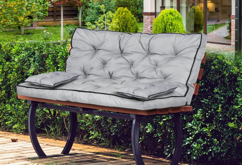 AIO FACTORY Set da giardino 120x60x50 cm Cuscini grigi impermeabili
