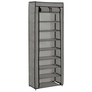 Scarpiera mobile contenitore per scarpe mobile ingresso/corridoio/soggiorno con coperchio 57 x 29 x 162 cm tessuto grigio 02_0021410