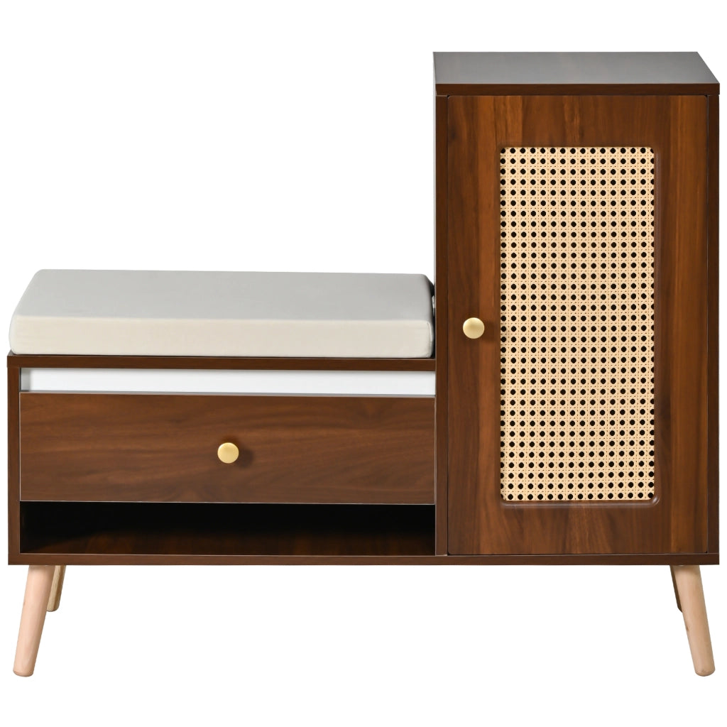Scarpiera con Panca e Cuscino ¨C Xylo ¨C Rattan, Cassetti, Ante, Ripiani, Ingresso
