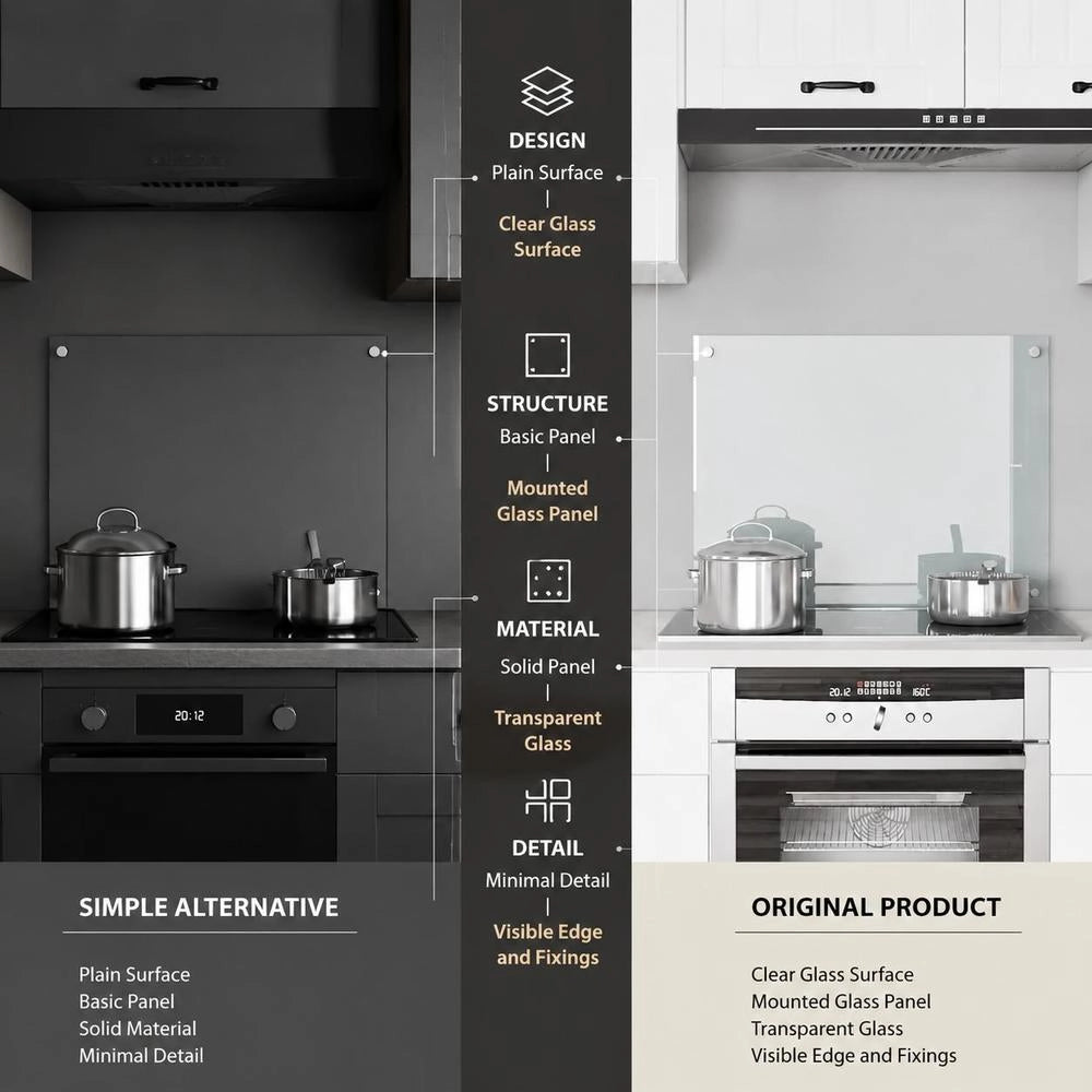 Kitchen Backsplash, Transparent, 70x50 Cm, Tempered Glass