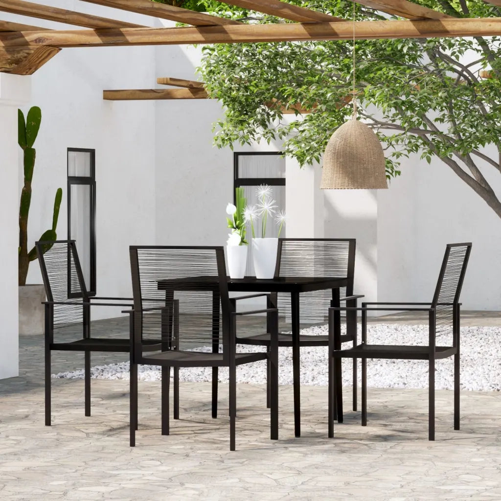 Set Mobili da Pranzo per Giardino 5 pz Nero cod mxl 37929