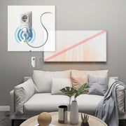 Set Pannello radiante a infrarossi 1050W 1220x920x15 mm e Termostato, Riscaldamento IR
