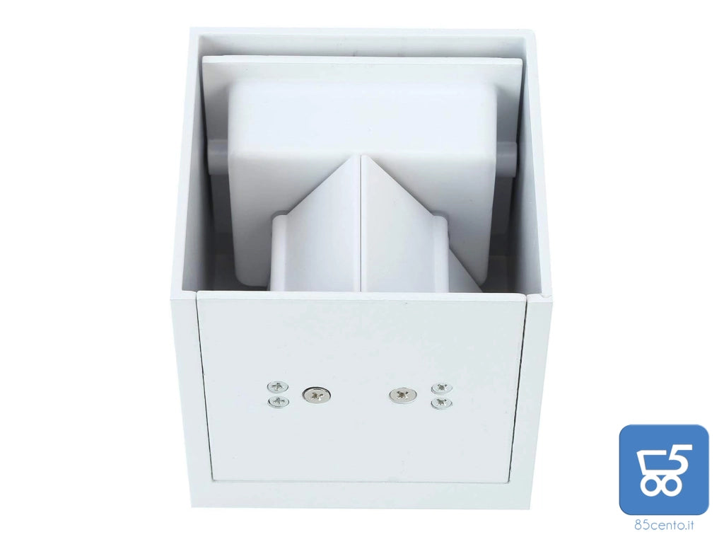 Lampada 12W da parete a LED con Angolo di Illuminazione Regolabile Applique per Esterni Interni COB Quadrato 10CM Bianco Luce bianco caldo 3000K [Classe di efficienza energetica A+]