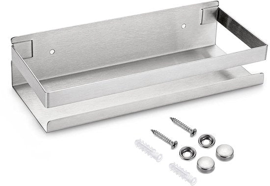 Pannello per doccia - Pannello per bagno - 25CM - RVS - argento - Appeso - Con viti - per l'organizzazione