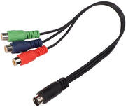 Cavo video mini DIN 9-pins a 3 RCA maschio - femmina con adattatore RGB.