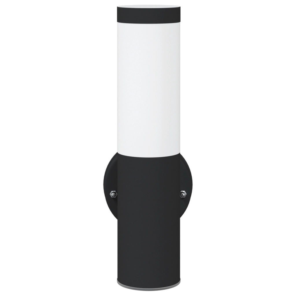 Lampada da Parete Esterno 2 pezzi Nero Acciaio Inossidabile IP44