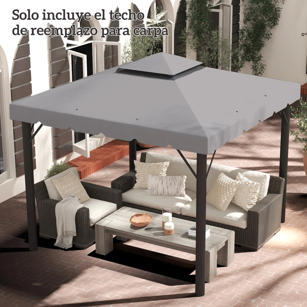 Copertura per gazebo 3x3 m ¨C zephmum ¨C grigio chiaro