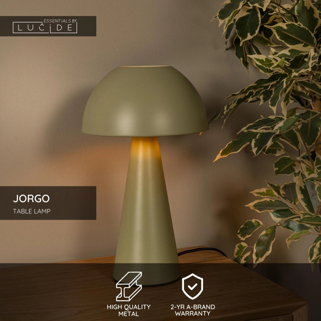 Lampada da tavolo verde fungo E27 JORGO Lucide