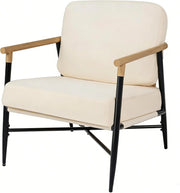 Poltrona Salotto Imbottita, Sedia da Lettura, Relax, Poltroncina con Braccioli, Schienale e Cuscini, per Soggiorno, Camera da Letto, Sala Attesa, Moderno e Comodo, 67 X 73 X 88 CM (Beige)