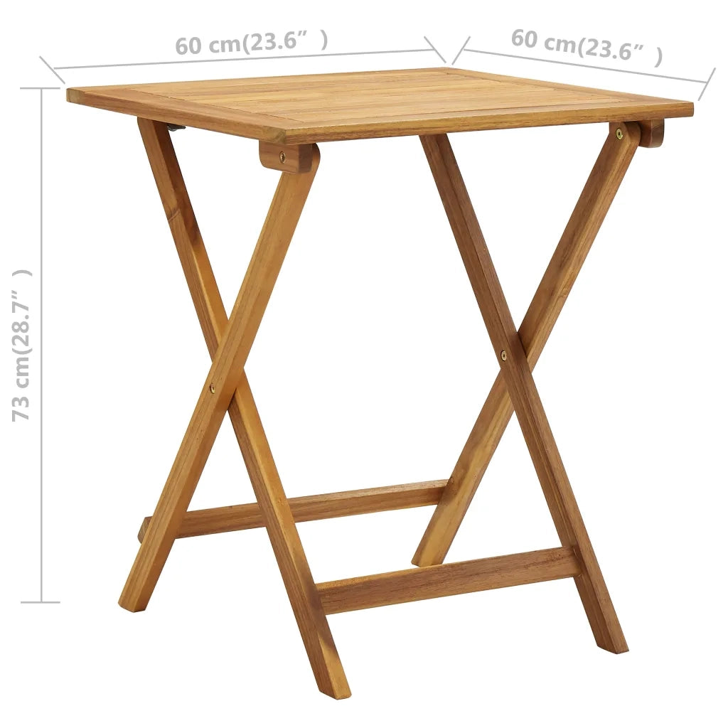 Set da Bistrot 3 pz Pieghevole con Cuscini Massello di Acacia 310275