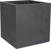 Piatto quadrato 50 cm Basalto 57 L - Decorazione imitante calcestruzzo - Doppio strato - Zona di accumulo d'acqua - 495 x 495 x H 495 cm - Grigio antracite